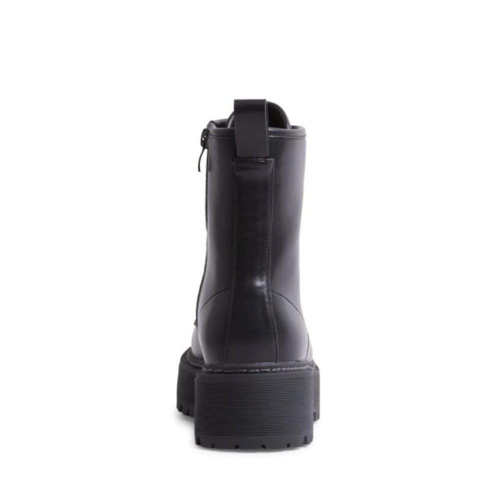 STEVE MADDEN BETTYY BLACK COMBAT BOOTS - Picture 4 of 5